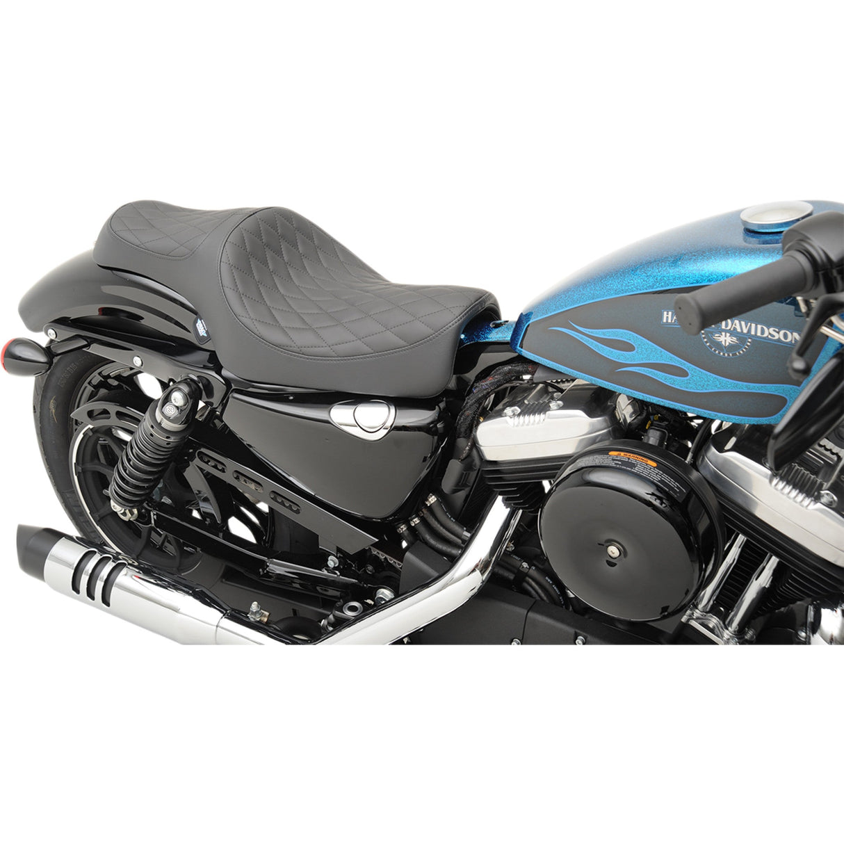 Drag Specialties Caballero 2-Up Vinyl Seat Caballero Seat Diamond Stitch XL - 0804-0669 For Harley Sportster 2004-2022