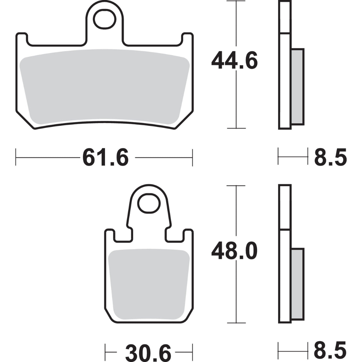SBS 1721-1664 839HS HS Street Excel Sintered Front Brake Pads HS Brake Pads - Yamaha - 839HS
