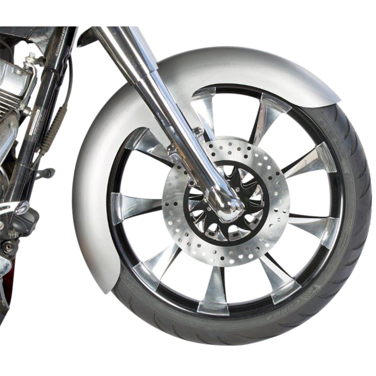 RUSS WERNIMONT DESIGNS 1401-0497 RWD-50129 Custom Dresser Front Fender - Custom Dresser Front Fender for 21" Wheel - Steel - OCF Style - 5.5" W x 45" L