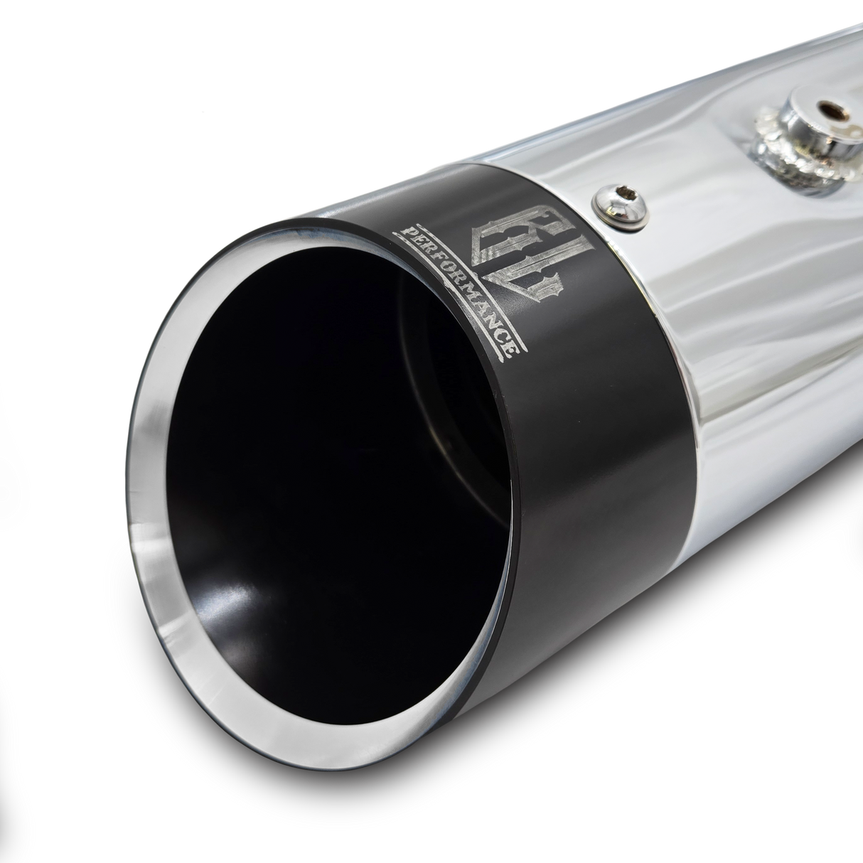 Black Label Performance 4.5" Slip-On Mufflers - Chrome Slash Cut, Black Tip