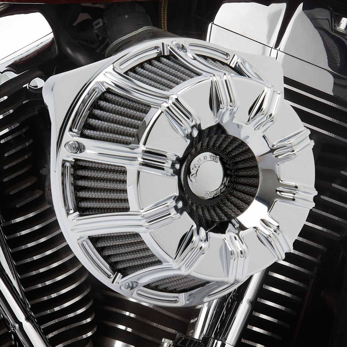ARLEN NESS 1010-1504 18-942 Inverted Series Air Cleaner Kit — 10 Gauge - Chrome