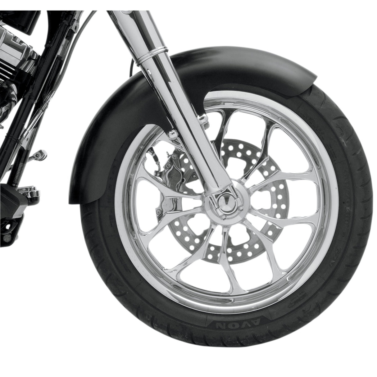 KLOCK WERKS 1401-0432 KWF-01-0110-2014 Tire Hugger Front Fender for Dresser - Thickster Fender Kit - Steel - Black - FL