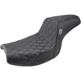 Saddlemen Pro Series SDC Performance Grip Seat Without Backrest Lattice Stitch Lumbar Gripper - SC88209DB For Harley Dyna 1982-1994