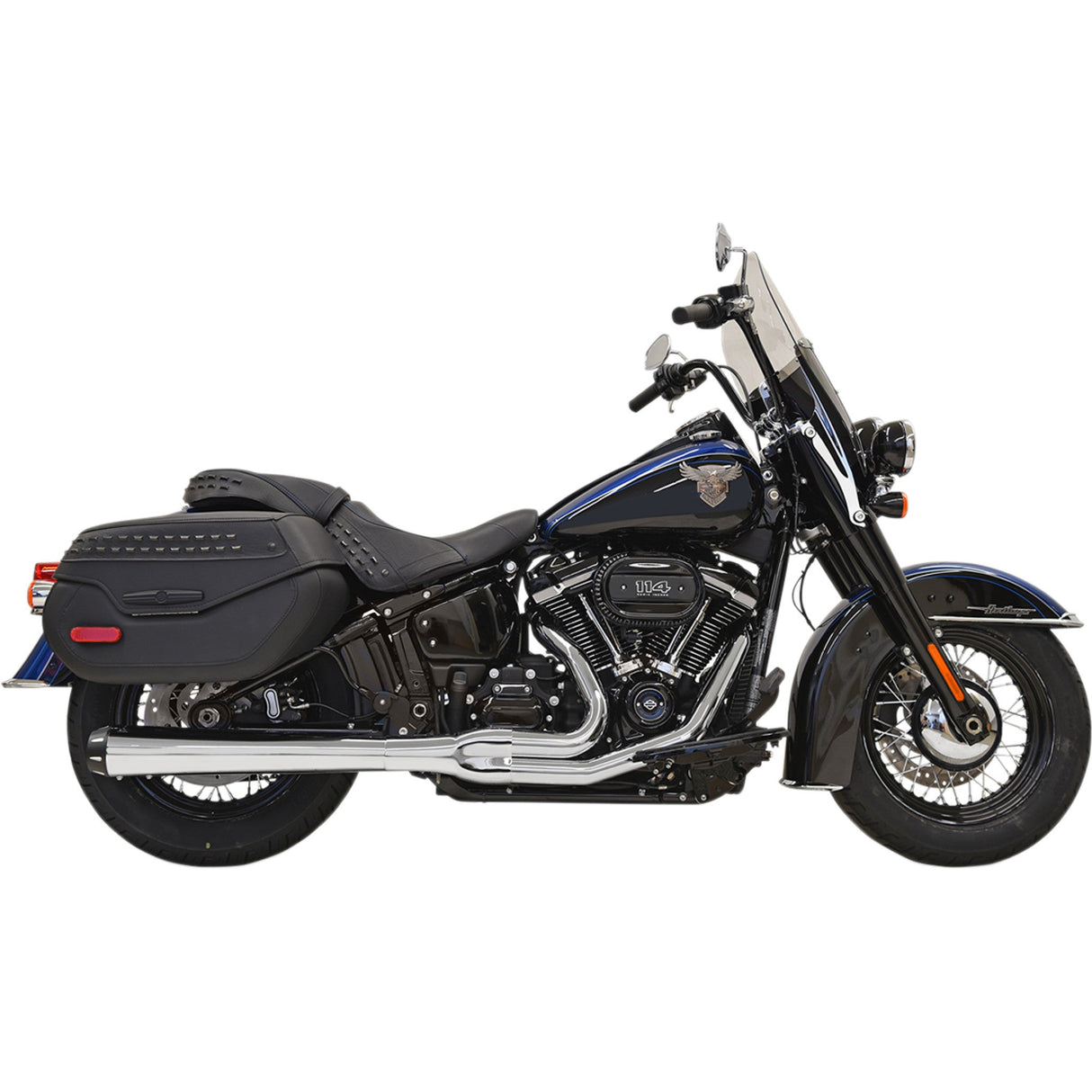 Bassani Xhaust 2-Into-1 Road Rage Exhaust System Chrome - 1S91R For Harley Softail 2018-2024