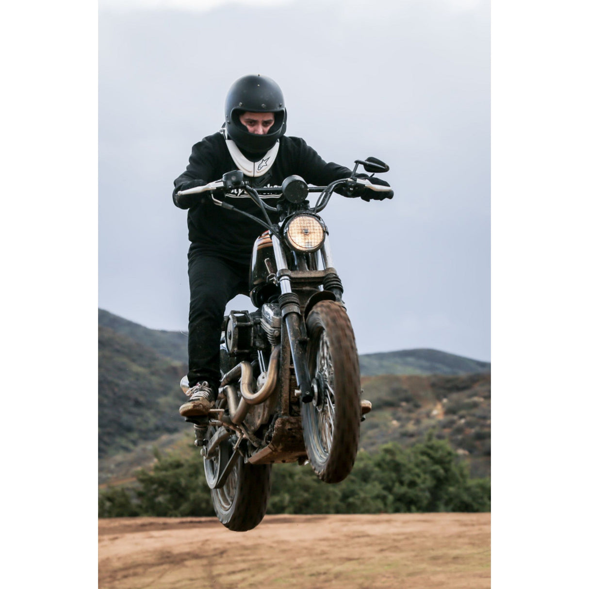 Burly Brand 1" Scrambler Handlebar Black - B12-6020B For Harley 1983-2022