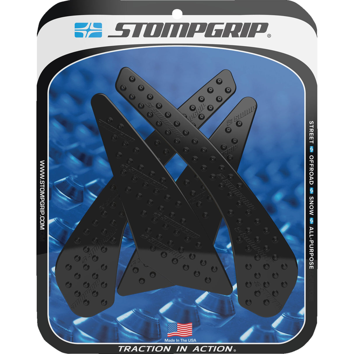 STOMPGRIP 4320-2722 55-10-0151B Volcano Profile Traction Pad Tank Grips Traction Pad Tank Grips - Volcano - Black - GSX-S 750/Z