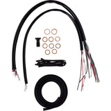 LA Choppers Complete Midnight Braided Handlebar Cable Brake Line Kit — Standard 15"-17" Handlebars - LA-8059KT2-16M For Harley Touring 2023-2026