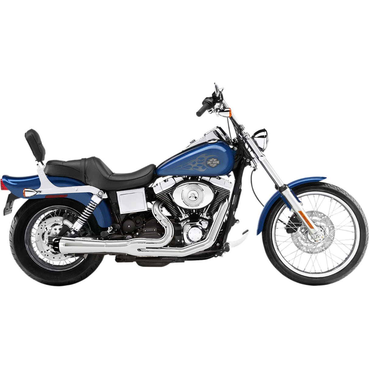 Bassani Xhaust Road Rage 2-Into-1 Exhaust System - 13312R For Harley Dyna 1991-2005