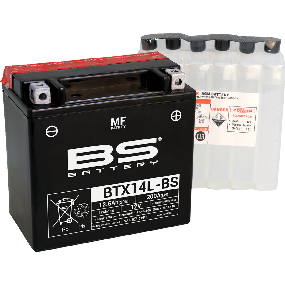 Bs Battery BTX Battery - 300605 For Harley Sportster 2004-2023 | Can-Am Ryker 2019-2023 | Buell 1125R 2008-2010
