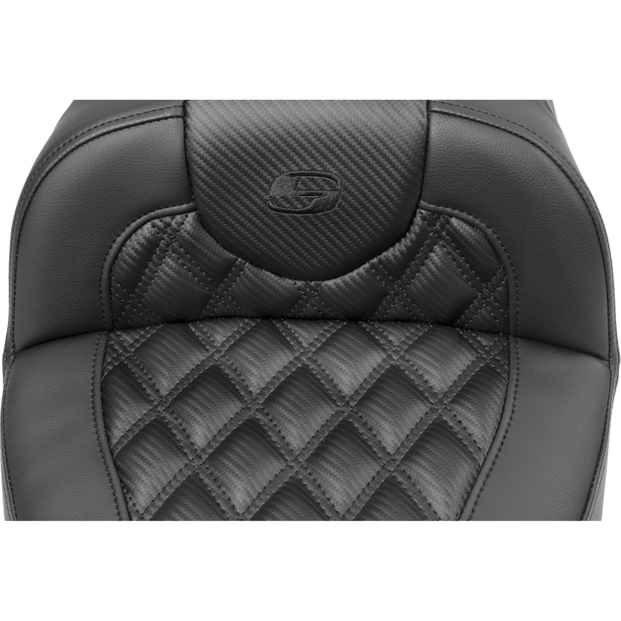 Saddlemen Roadsofa™ Extended Reach Seat Without Backrest Carbon Fiber Lattice Stitch - 823-07-20700 For Harley Touring 2023-2026