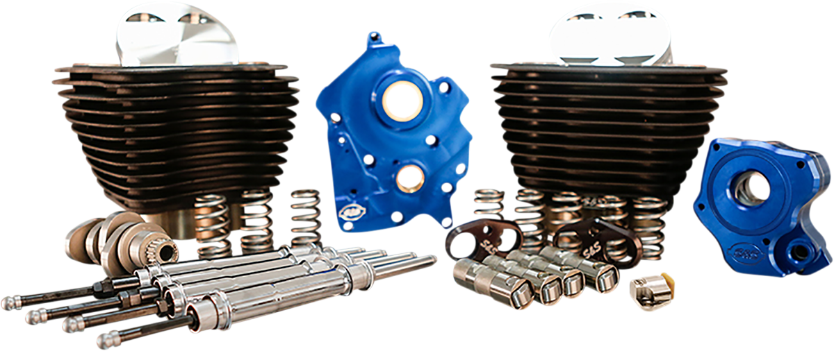 128" Power Package Engine Performance Kit - Chain Drive - Wrinkle Black with Non-Highlighted Fins - 0904-0086