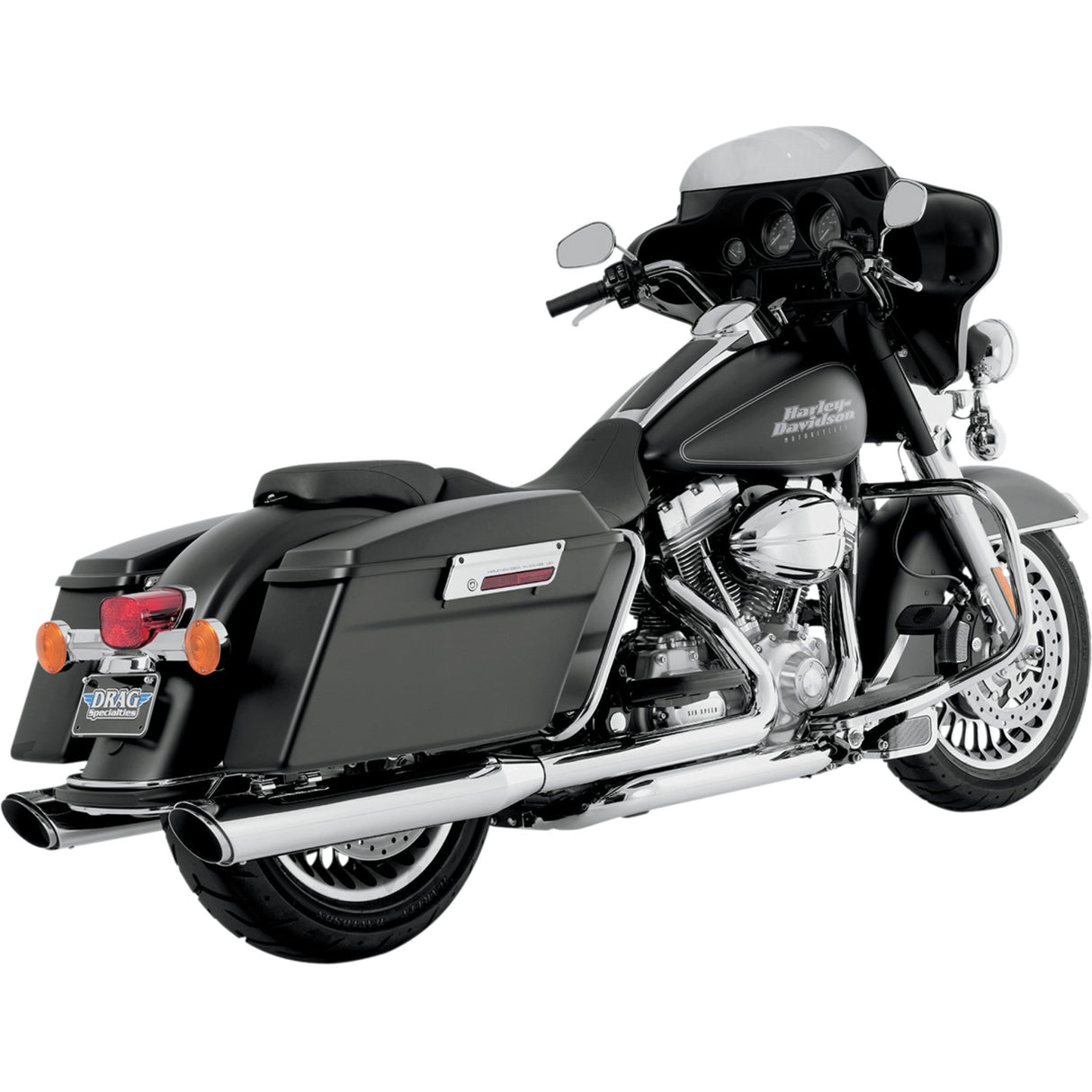 Vance & Hines Twin Slash Slip-On Mufflers Chrome - 16763 For Harley Touring 1995-2025