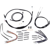 Burly Brand Complete Black Vinyl Handlebar Cable Line Kit For Ape Hangers 12" - B30-1036 For Harley Dyna 2006