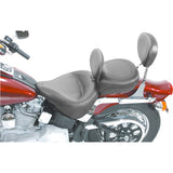 Mustang Wide Solo Seat With Removable Backrest With Backrest Vintage Black Smooth - 79121 For Harley Softail 2000-2005