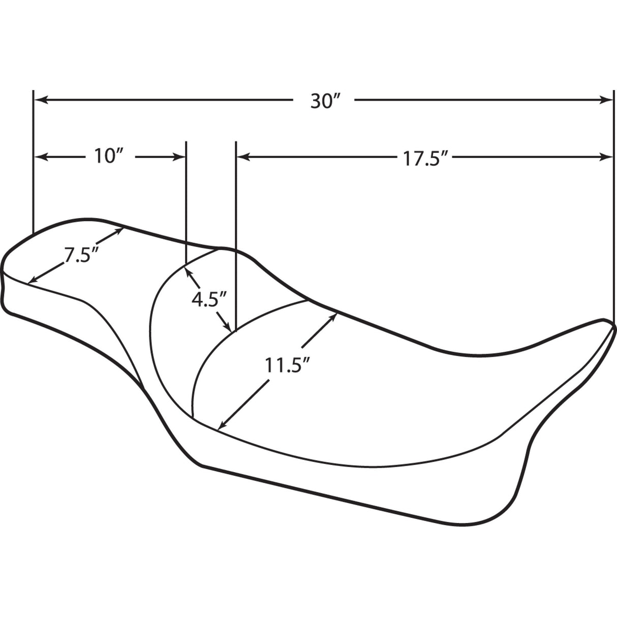 Drag Specialties Extended Reach 2-Up Predator Seat Extended Reach Predator Seat Mild Stitched FL - 0801-1127 For Harley Touring 1997-2007