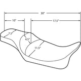 Drag Specialties Extended Reach 2-Up Predator Seat Extended Reach Predator Seat Mild Stitched FL - 0801-1127 For Harley Touring 1997-2007