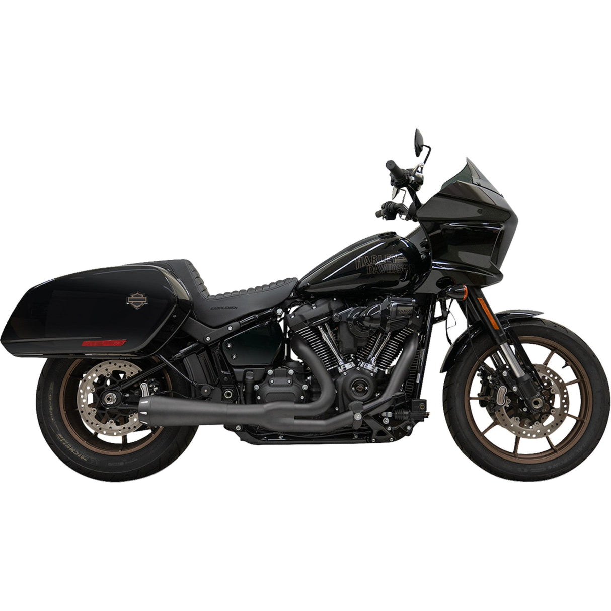 Bassani Xhaust 2-Into-1 Road Rage III Exhaust System 49-State Black - 1S81RBE For Harley Softail 2018-2024