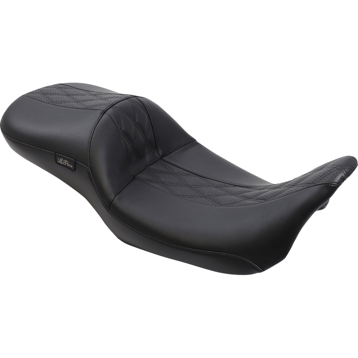LePera Maverick Daddy Long Legs Seat Black With Black HR Inlay Double Diamond - LK-957DLHR2 For Harley Touring 2008-2023