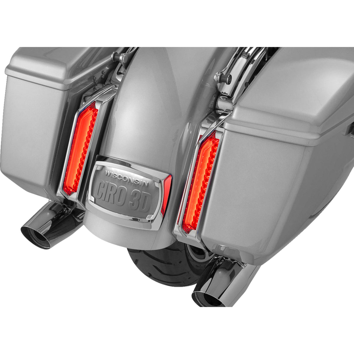 Ciro Filler Panel Tail Lights Smoke Lens Chrome - 42050 For Harley Touring 2023-2026