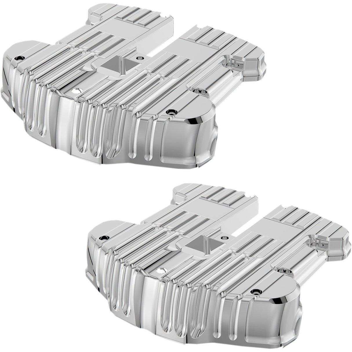 Rough Crafts Rocker Box Covers Chrome Grooved - RC-610-001 For Harley Motorcycles 2017-2026