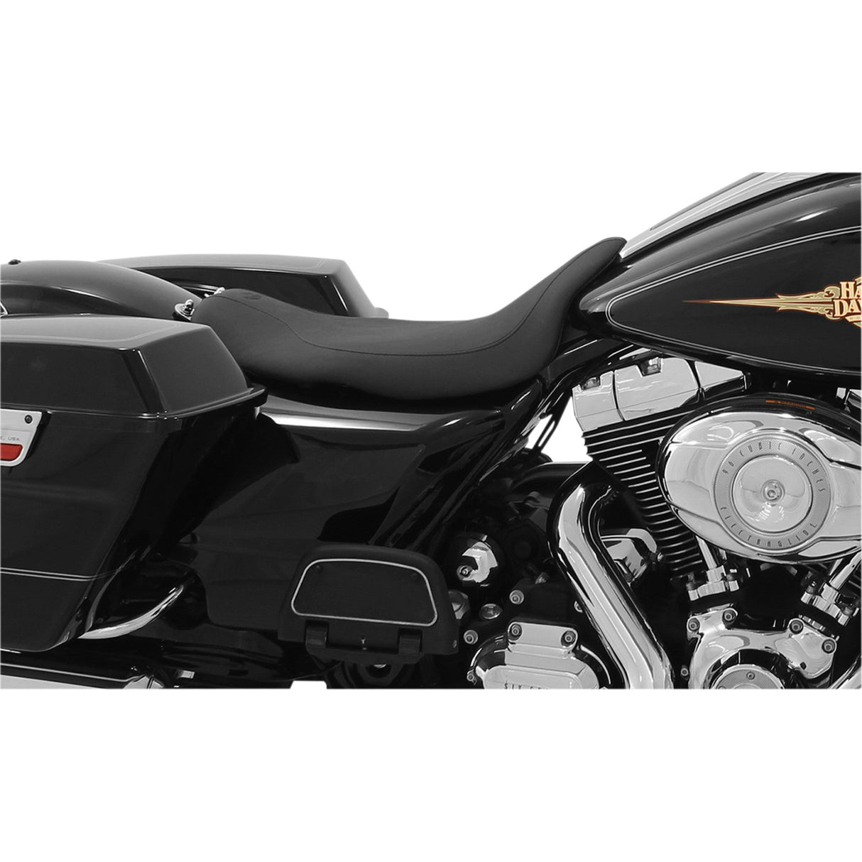 Mustang Runaround™ Solo Seat Black - 76869 For Harley Touring 2008-2025