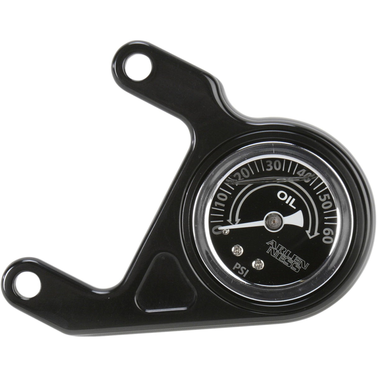 Arlen Ness Oil Pressure Gauge Kit — Radius Black - 15-676 For Harley Motorcycles 1992-1999