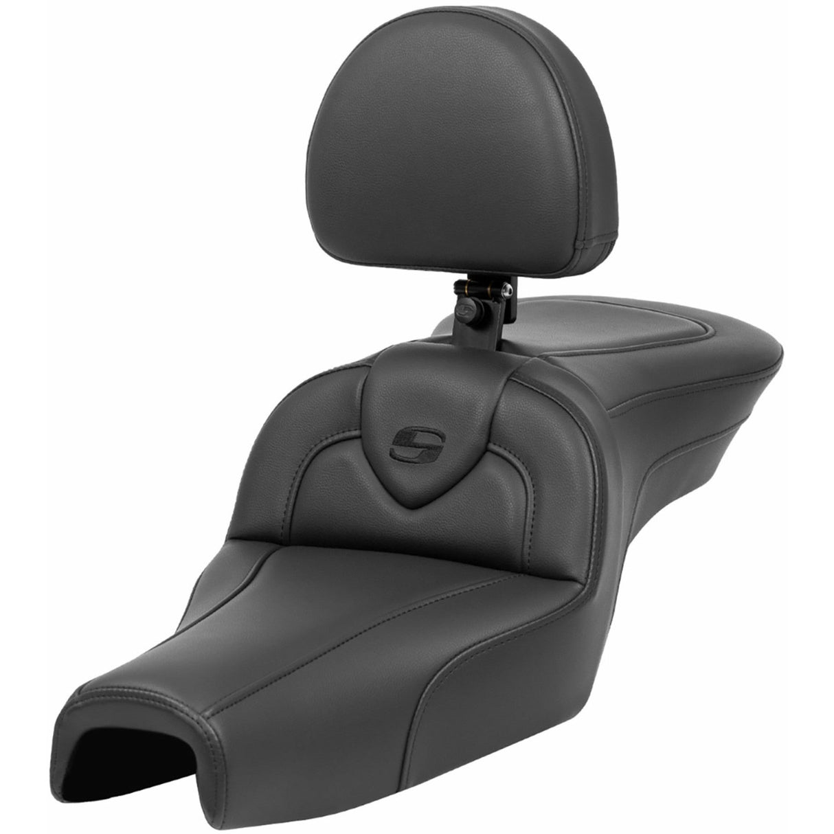 Saddlemen Roadsofa™ Standard Reach Seat With Backrest Black - 807-03-187BR For Harley Sportster 2004-2020 (4.5G Tank)