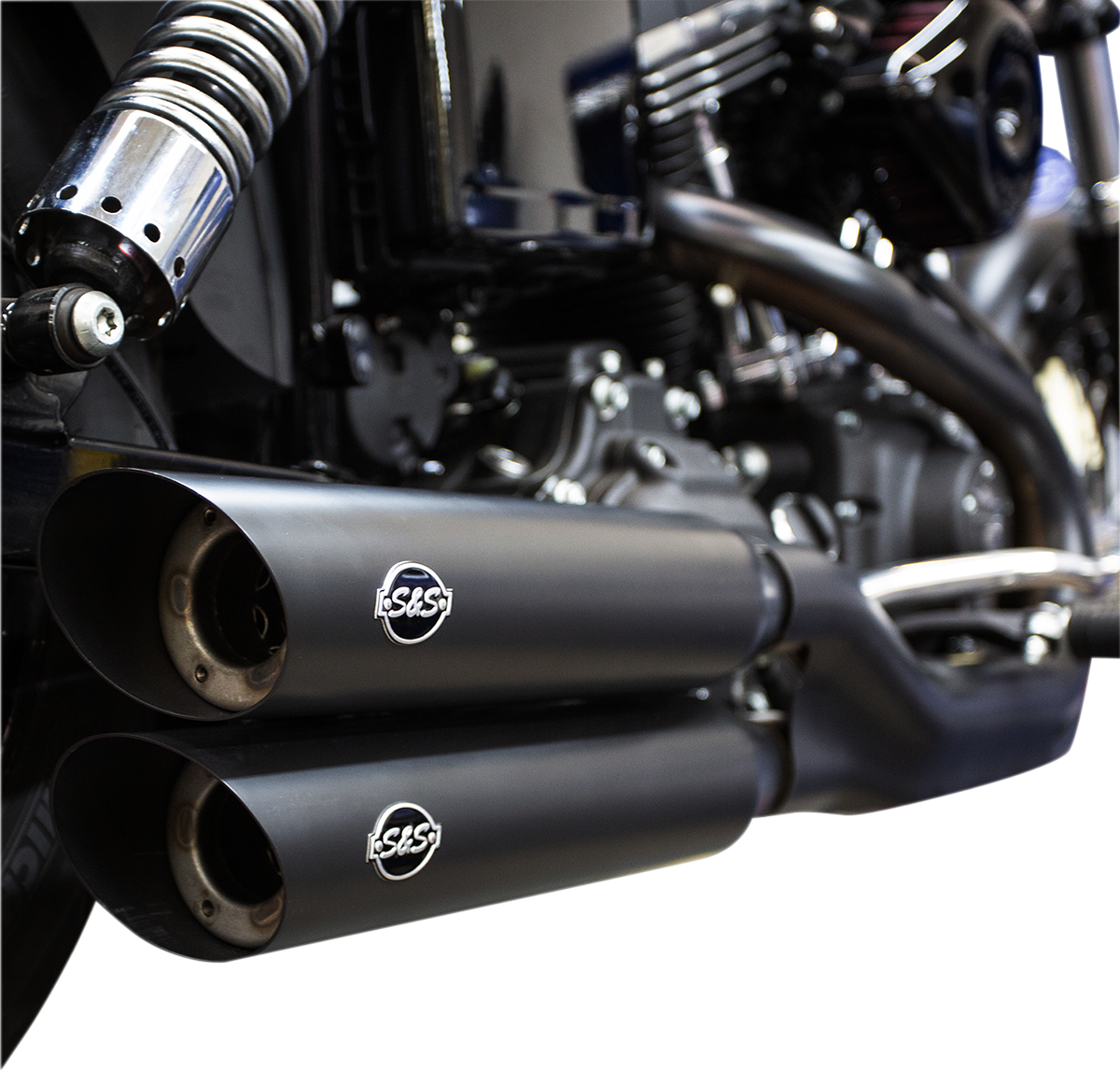 Slash Cut Mufflers - Black - 1801-1274