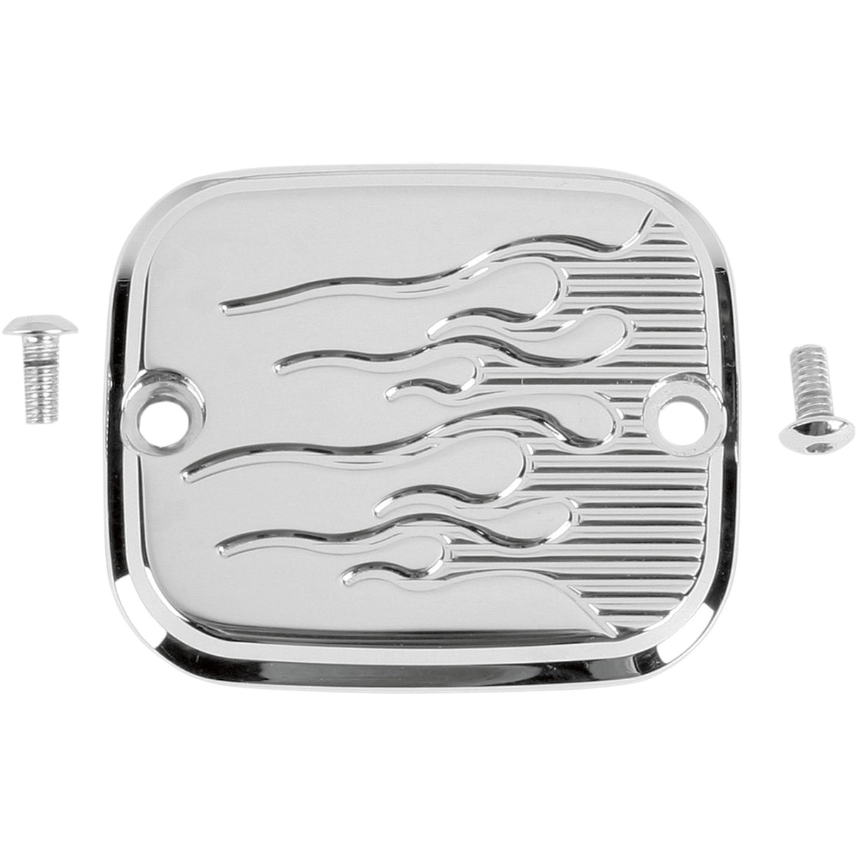 JOKER MACHINE DS-373453 951019FC Front Brake Master Cylinder Cover — Flame - Chrome