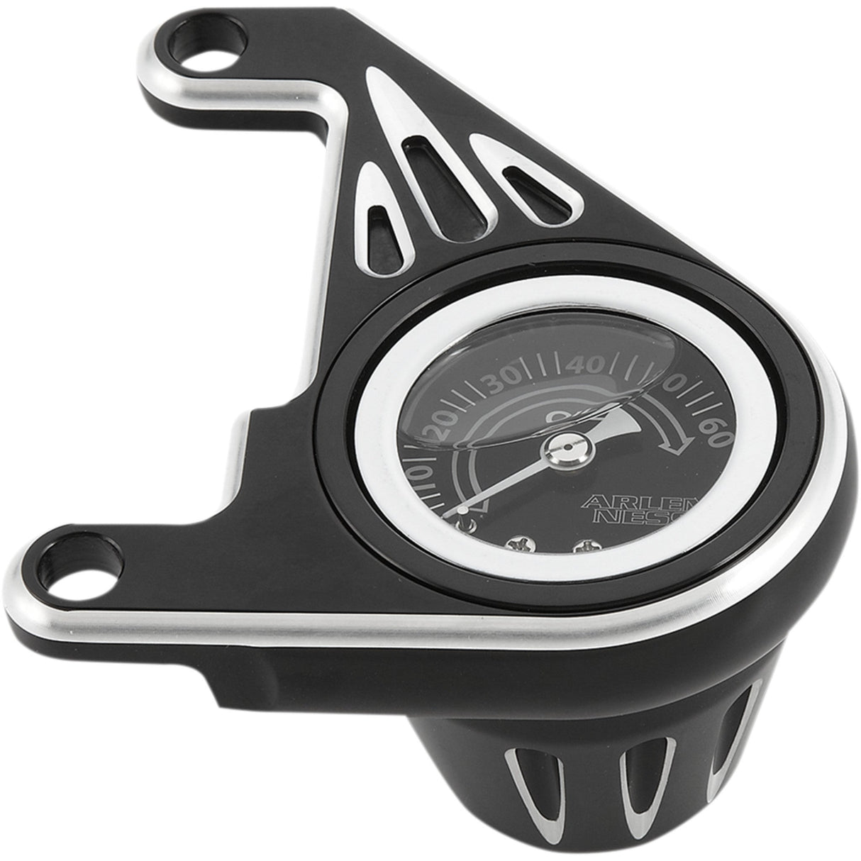 Arlen Ness Oil Pressure Gauge Kit — Deep Cut Black - 15-668 For Harley Motorcycles 1999-2017