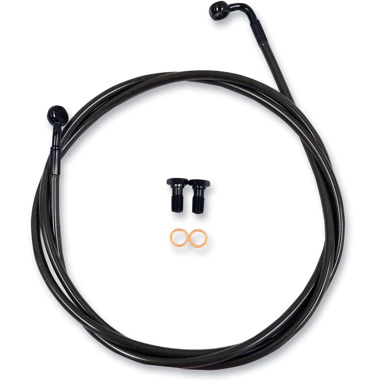 LA CHOPPERS 1741-4394 LA-8310B08M Midnight Braided Brake Line Kit - Brake Lines - Mini Ape Hanger Handlebars - Midnight