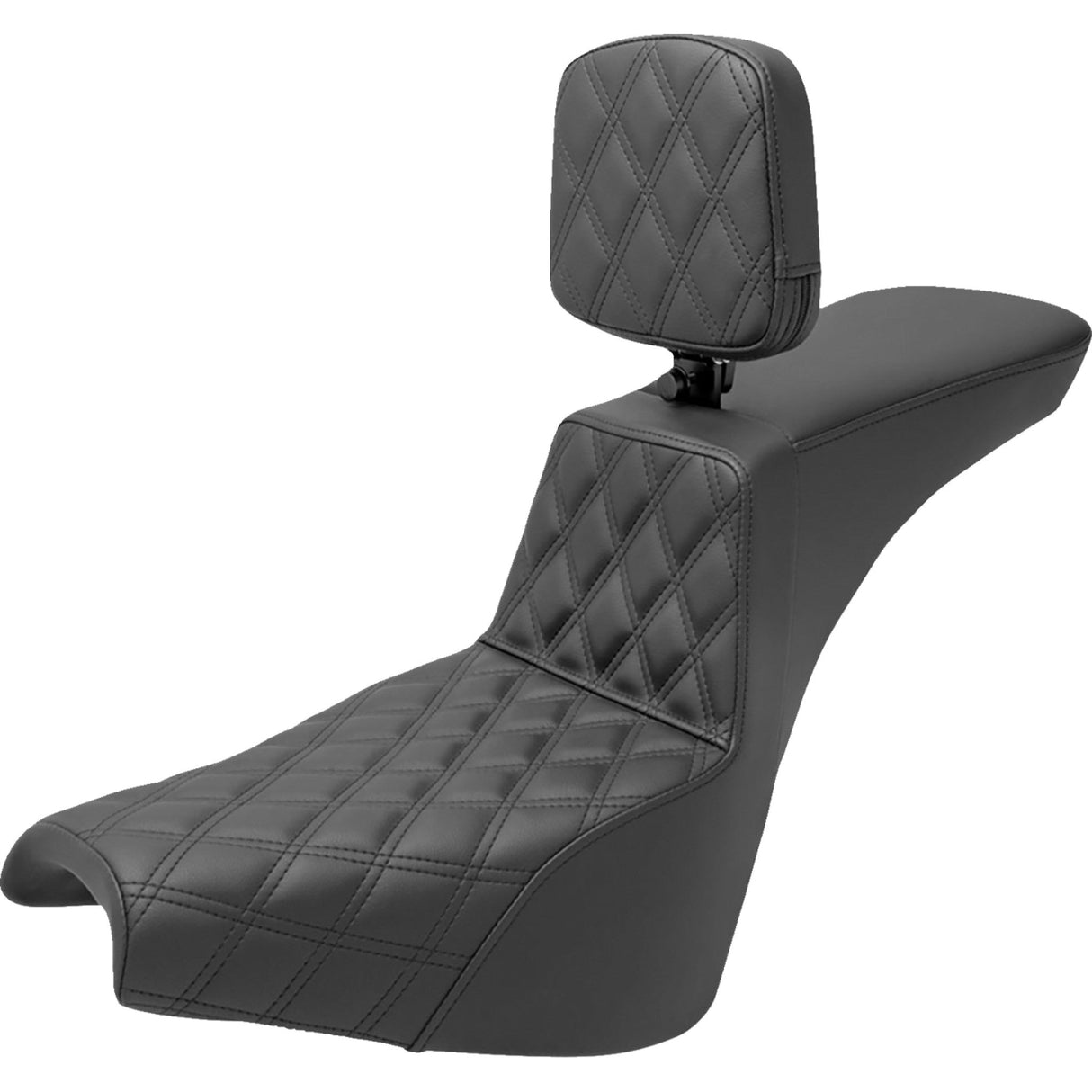 Saddlemen Tour Step-Up Seat Rider Backrest Front Lattice Stitch - 818-30-192BR For Harley Softail 2018-2025