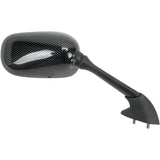 EMGO 0640-0181 20-80543 Carbon Fiber Mirror Mirror - Side View - Black/Carbon Fiber - Rectangle - Right - Yamaha