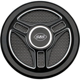 S&S CYCLE 1014-0171 170-0210 Stealth Air Cleaner Cover - Triple-Spoke - Black