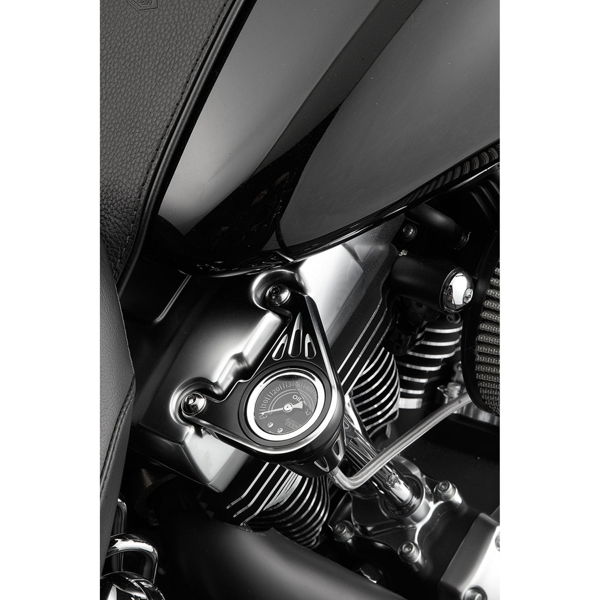 Arlen Ness Oil Pressure Gauge Kit — Deep Cut Black - 15-668 For Harley Motorcycles 1999-2017