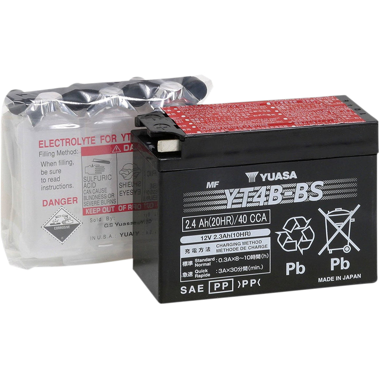 YUASA YT4B-BS YUAM62T4B AGM Maintenance-Free Battery AGM Battery - YT4B-BS - .12 L