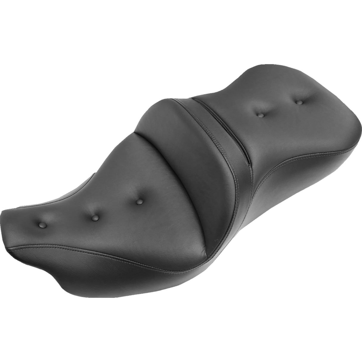 Saddlemen Pillow-Top Roadsofa™ Seat With Backrest Black - 808-07B-181 For Harley Touring 2008-2025