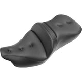 Saddlemen Pillow-Top Roadsofa™ Seat With Backrest Black - 808-07B-181 For Harley Touring 2008-2025