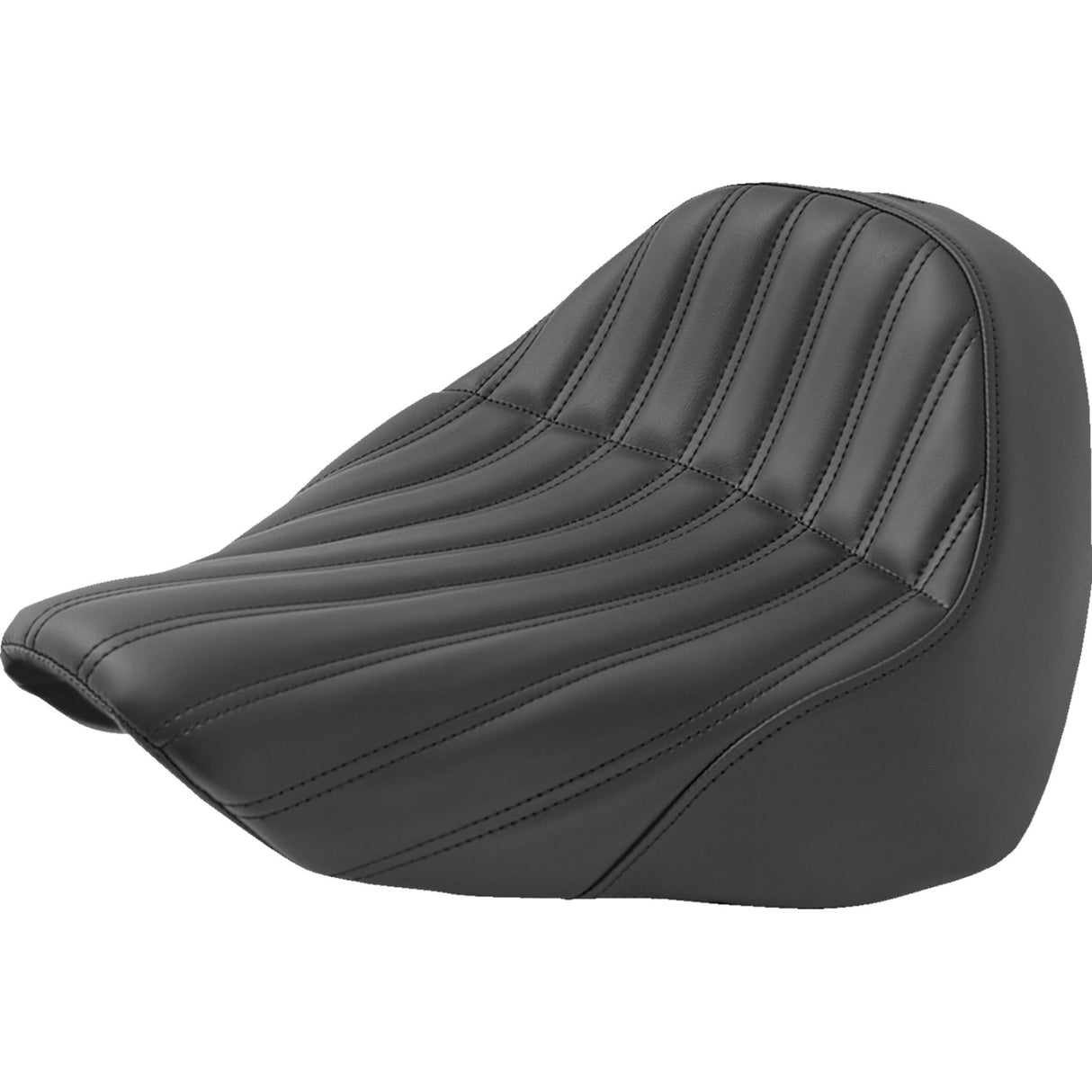 Saddlemen Knuckle Solo Seat Ribbed Black FL FX - 818-27-0023 For Harley Softail 2018-2026