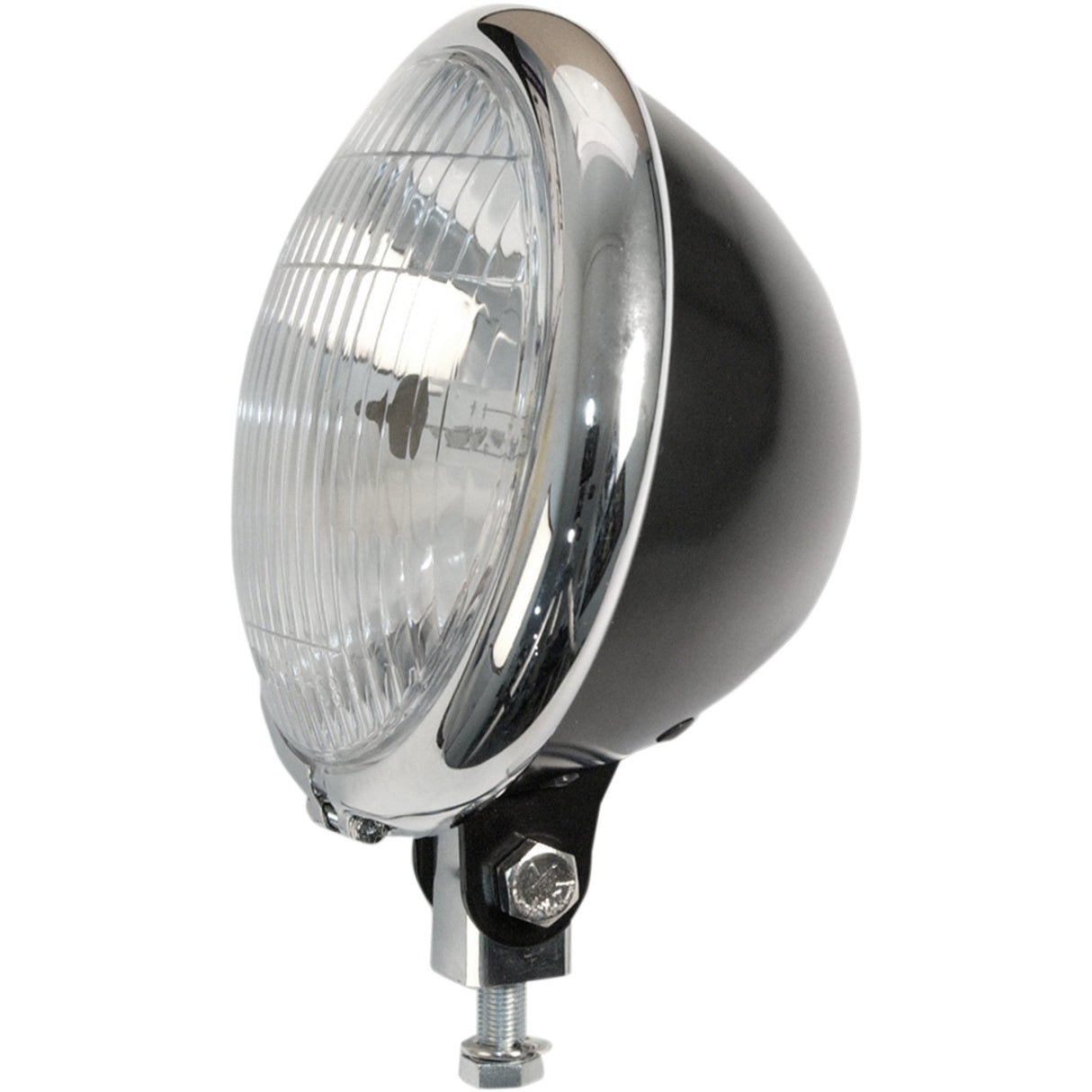 EMGO 2001-1451 66-84151BCSD 5-3/4" Bates-Style Headlight 5 3/4" Headlight Assembly - Black/Chrome