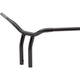 LA CHOPPERS 0601-4941 LA-7338-12B Kage Fighter Welded Bent-Riser Handlebar - One Piece - Bent - 12" - Black