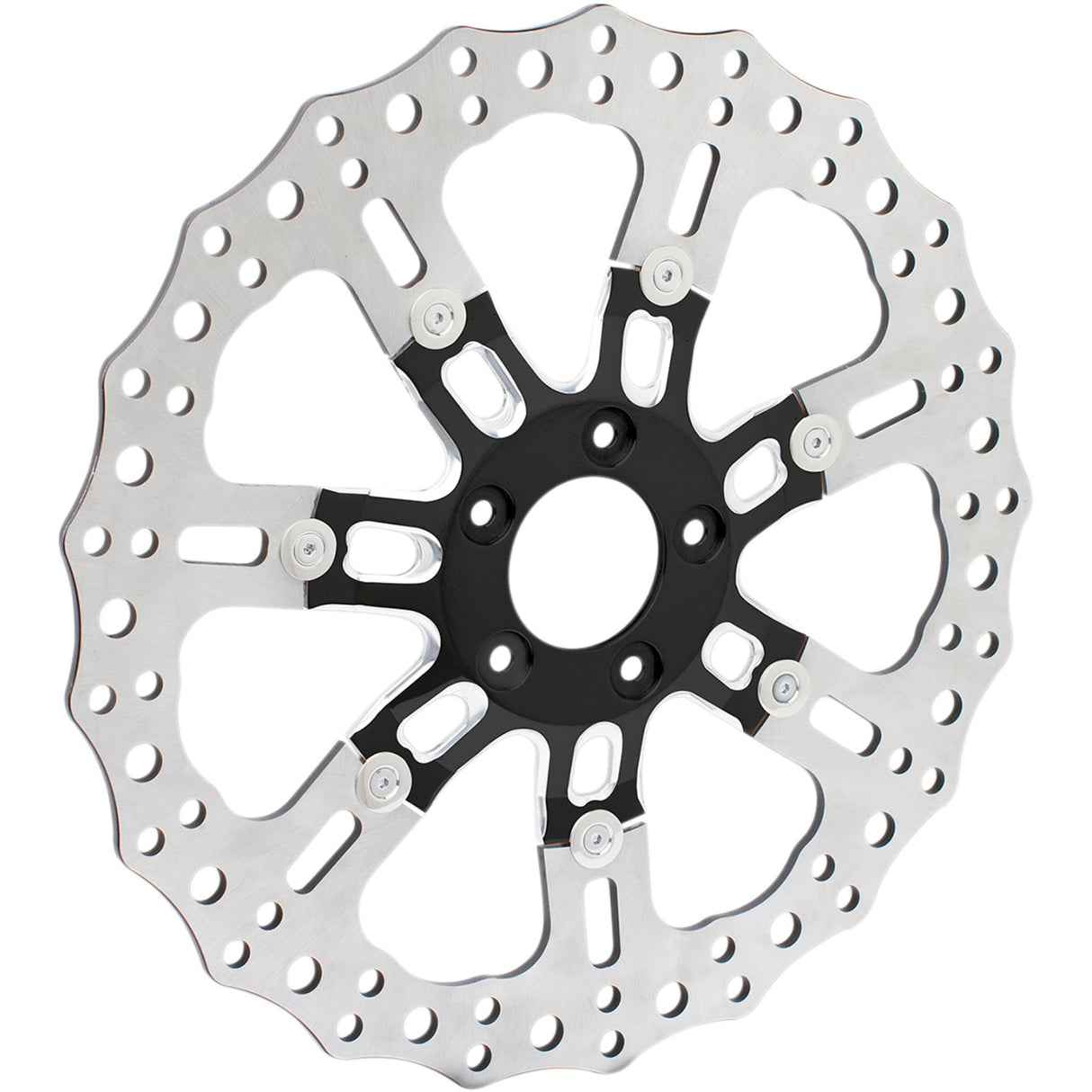 Arlen Ness Two-Piece Floating Brake Rotor 7 Valve 14" Black - 33-10301-203 For Harley Touring 2000-2026