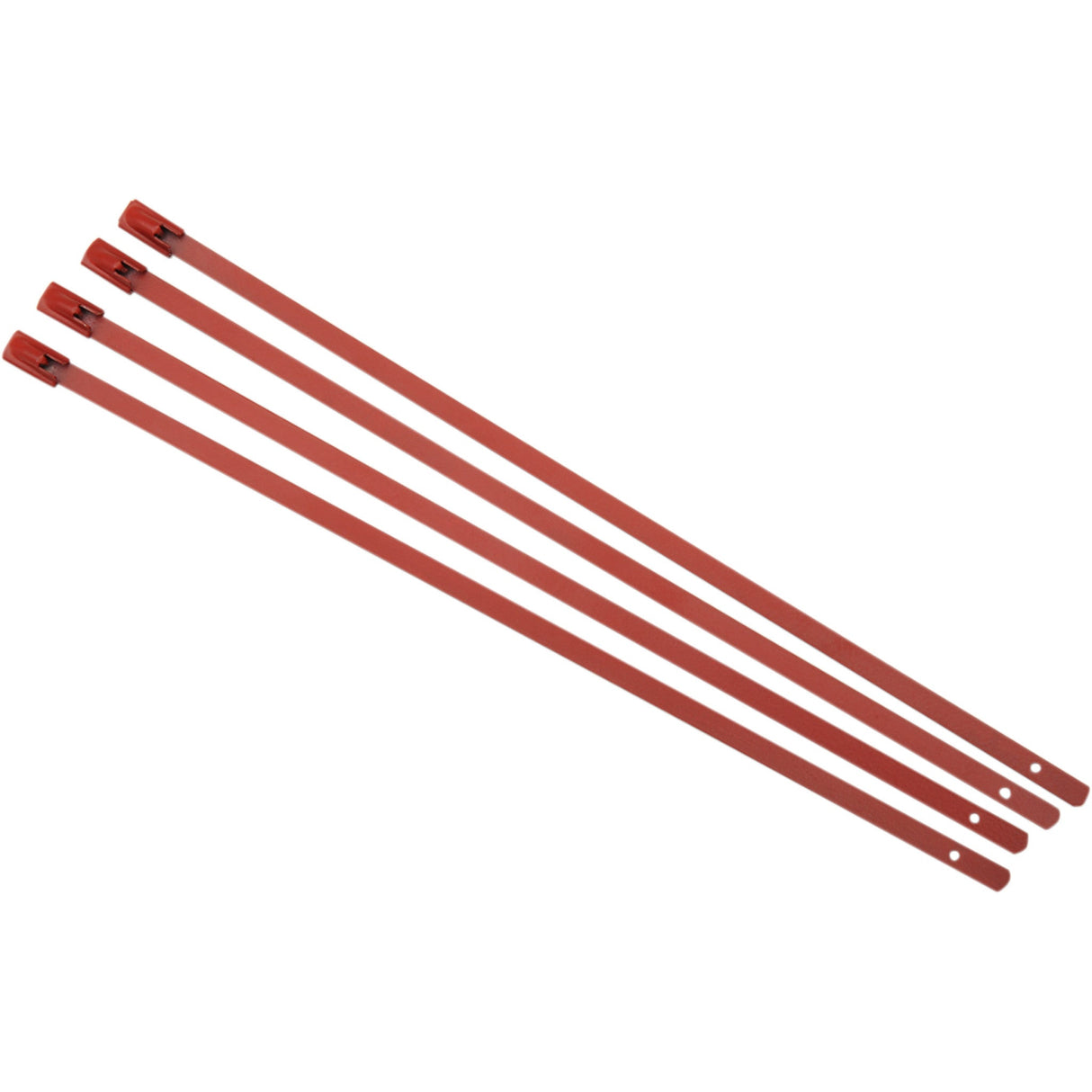 CYCLE PERFORMANCE PROD. 1861-0951 CPP/9074 Stainless Steel Tie Wrap Exhaust Wrap Clamps - Red - 4 Pack