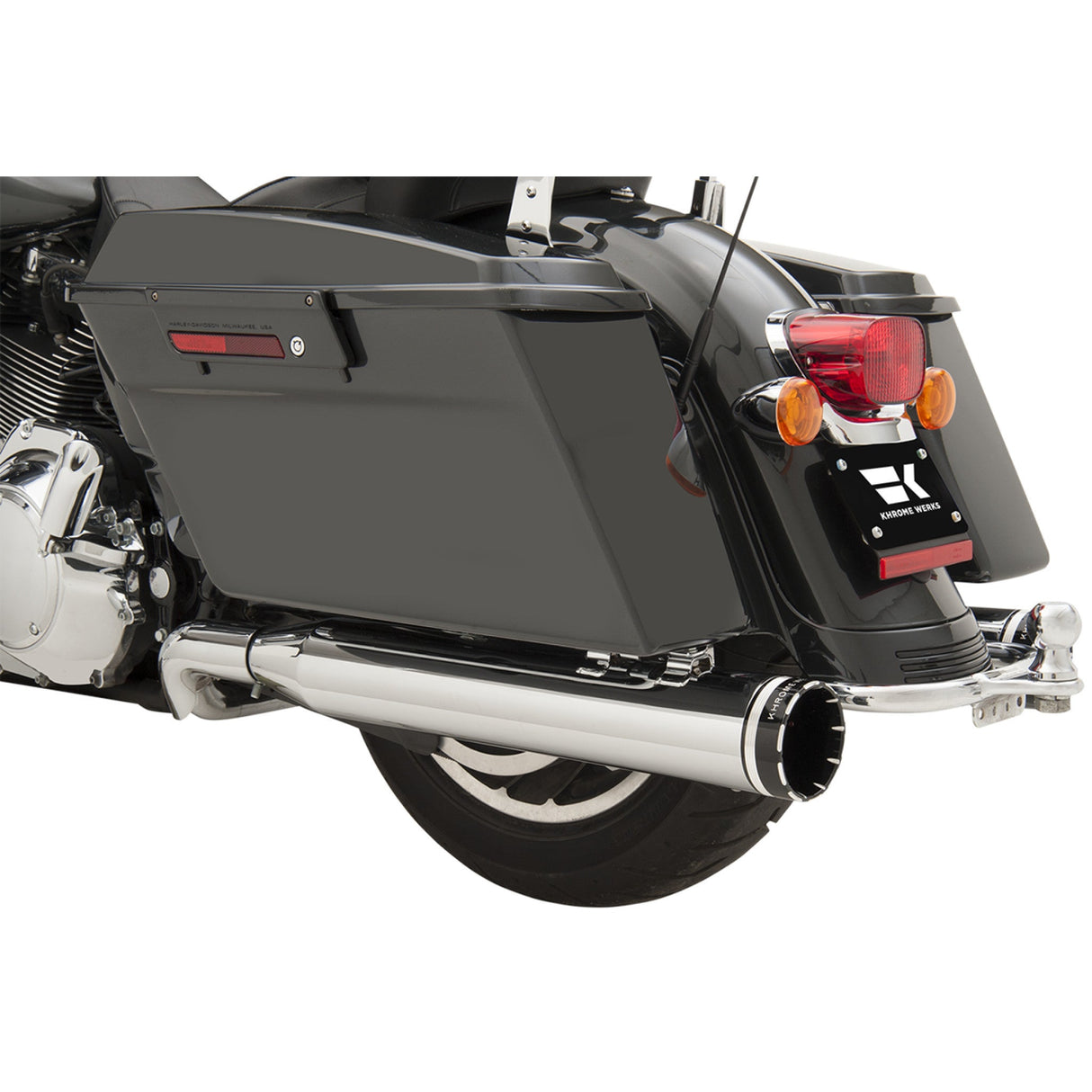 Khrome Werks 2-Into-2 Dominator Exhaust System Chrome FL With 4-1/2" Muffler - 200630 For Harley Touring 2009-2016
