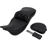 Saddlemen Roadsofa™ Carbon Fiber Seat Black Stitch Backrest - 808-07B-186B0 For Harley Touring 2008-2023