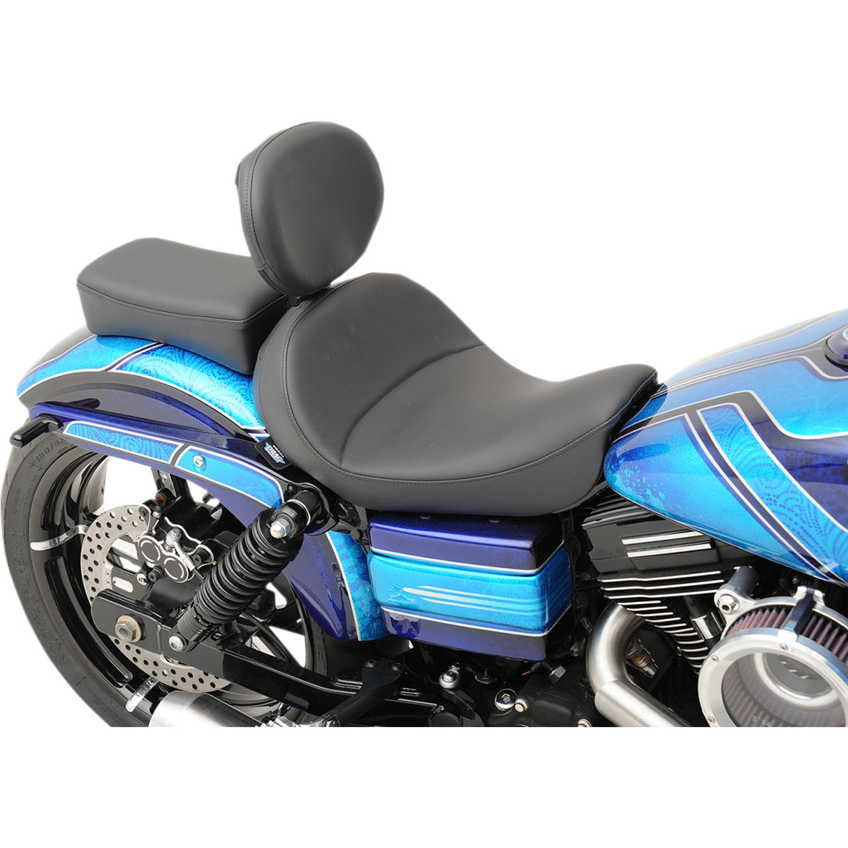 DRAG SPECIALTIES 0803-0555 Solo Seat with EZ Glide II™ Backrest Option Solo Seat - Mild Stitched - Driver's Backrest - FXD/FLD '06-'17