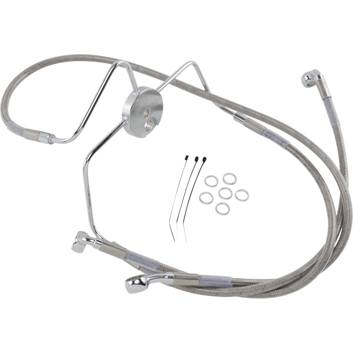 DRAG SPECIALTIES Extended Length Stainless Steel Brake Line Kit Front