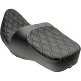 Slyfox Chariot Seat Black Double Diamond Stitch Black Logo FLH FLT - 4729C For Harley Touring 2023-2026