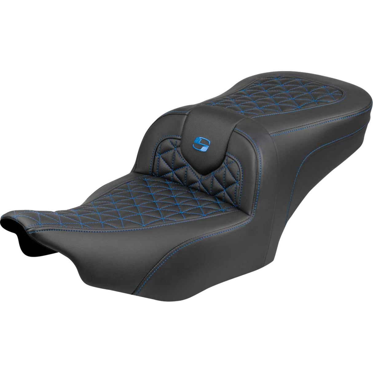 Saddlemen Roadsofa™ Standard Reach Seat Without Backrest Blue Stitch - 823-07-21001 For Harley Touring 2023-2026