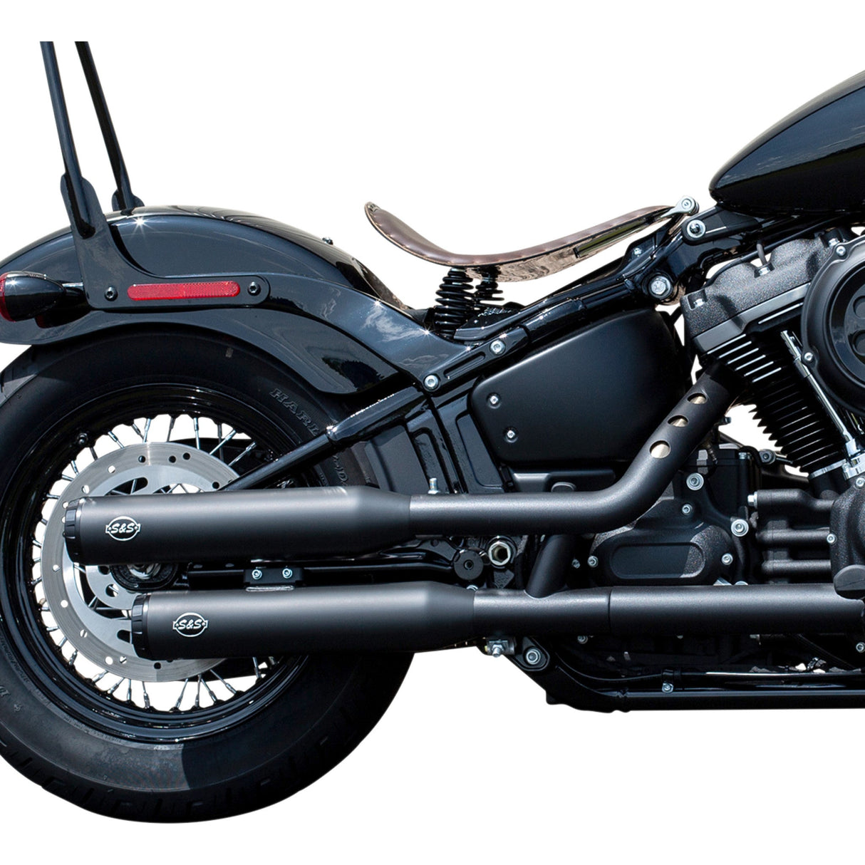S&S Cycle Grand National Slip-On Mufflers Race Black Ceramic M8 Softail - 550-0737 For Harley Softail 2018-2023